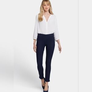 NYDJ Alina Pull-On Jeans Skinny Ankle Dark Blue Stretch Denim Work Casual